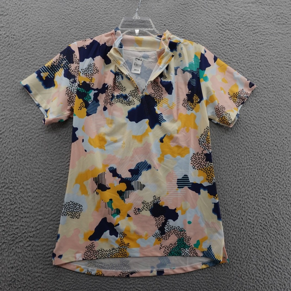 Swingdish Womens Abstract Camo Quarter Zip Golf Top Polo Multicolor Large NEW